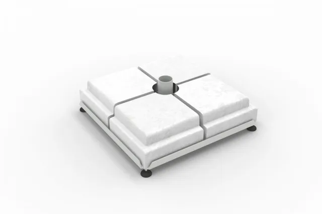 poggesi-base-in-ferro-70x70-cm-per-pali-laterali-con-4-pesi-in-cemento image 1