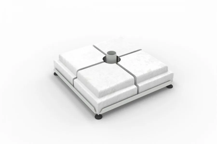 poggesi-base-in-ferro-70x70-cm-per-pali-laterali-con-4-pesi-in-cemento image 1