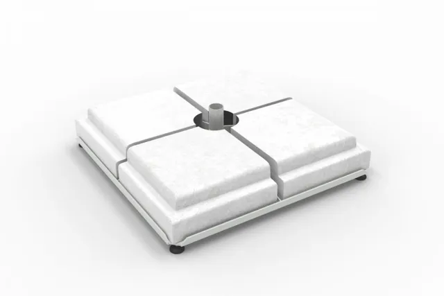 poggesi-base-in-ferro-90x90-cm-con-set-4-pesi-in-cemento-ombra-architettonica-pe image 1